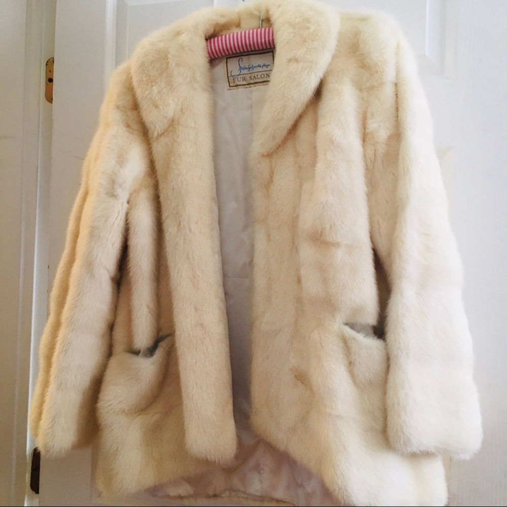 RARE YVES SAINT LAURENT YSL mink coat +silk lining - Picture 1 of 6